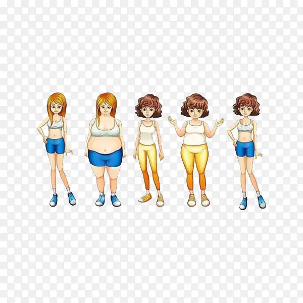 胖瘦美女对比PNG图片素材下载_图片编号ybmkgklq-免抠素材网