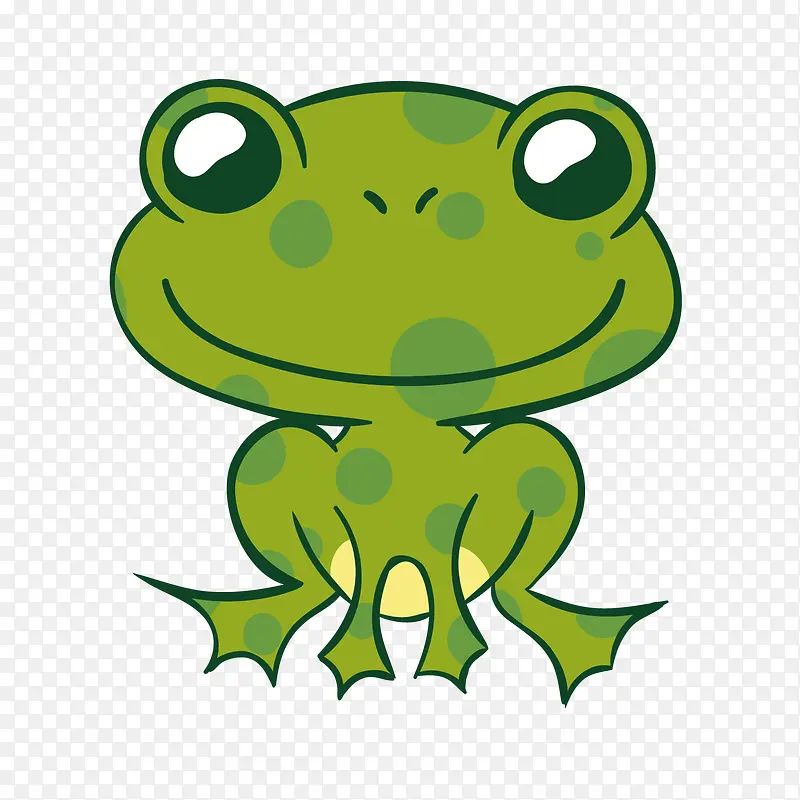 绿色手绘青蛙元素