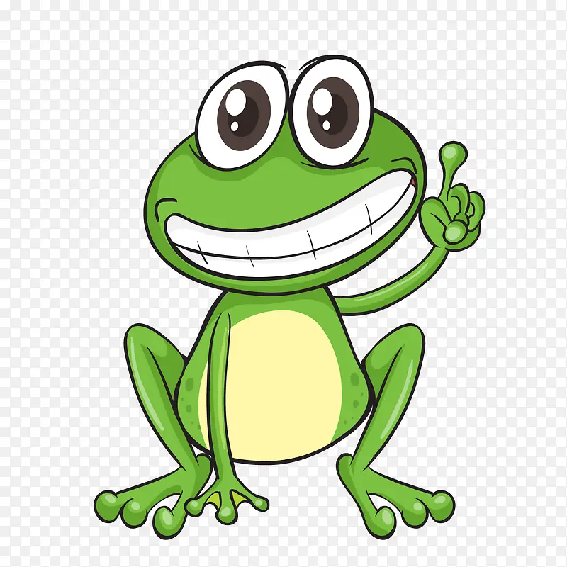 绿色手绘青蛙元素