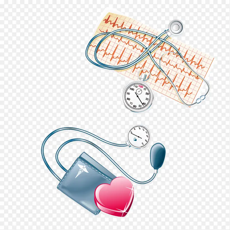 医院体检就诊医疗腕式血压计听诊