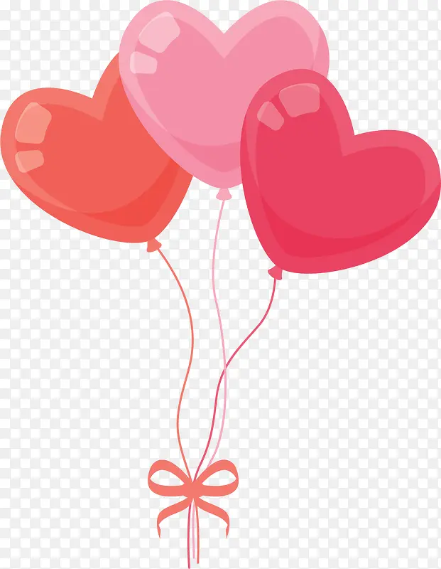 可爱粉红色爱心气球