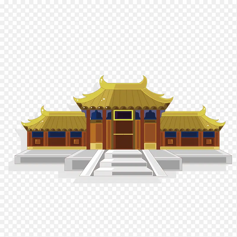 矢量中国古代宫殿庙堂