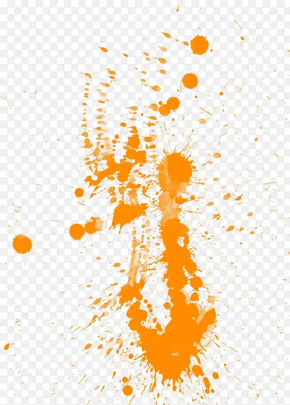 橙色墨迹飞溅斑点效果元素
