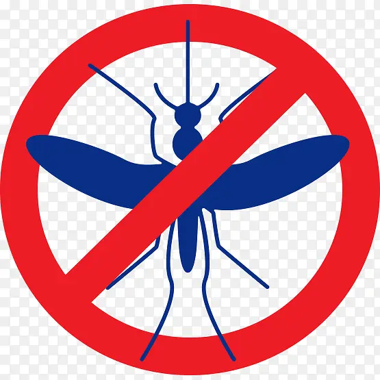 简约红色禁止蚊子传染病毒图标设