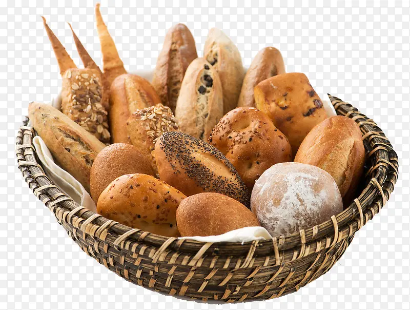 一篮子各种各样的面包