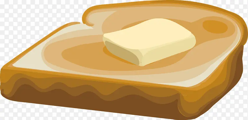 矢量手绘面包片和黄油
