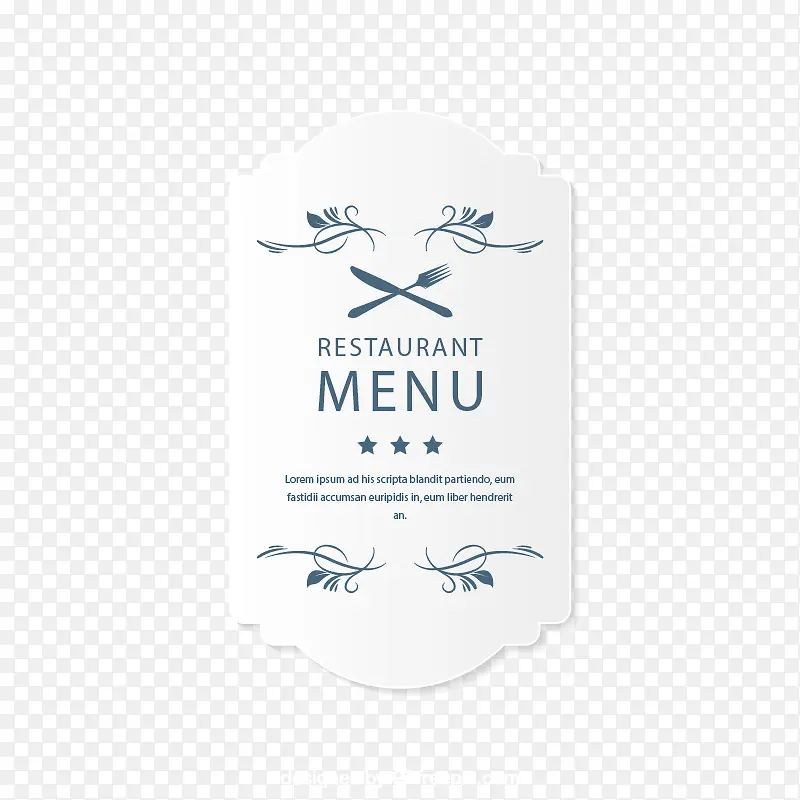 创意花纹餐厅菜单矢量素材