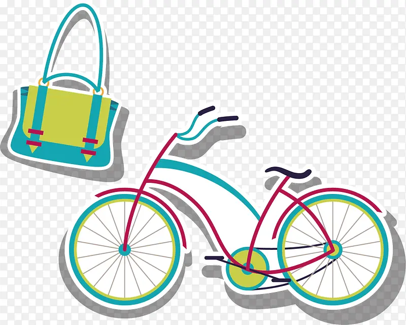 卡通手绘 自行车 包 日常用品