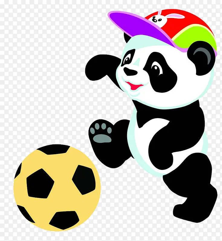 踢足球的熊猫