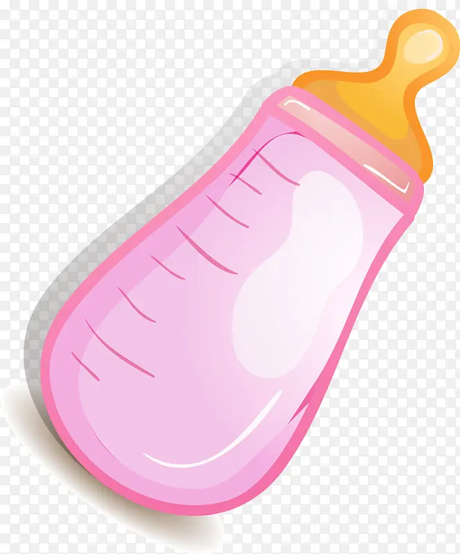 粉色卡通奶瓶