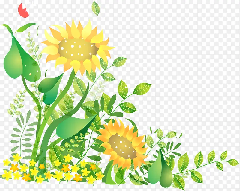 向日葵插画矢量图