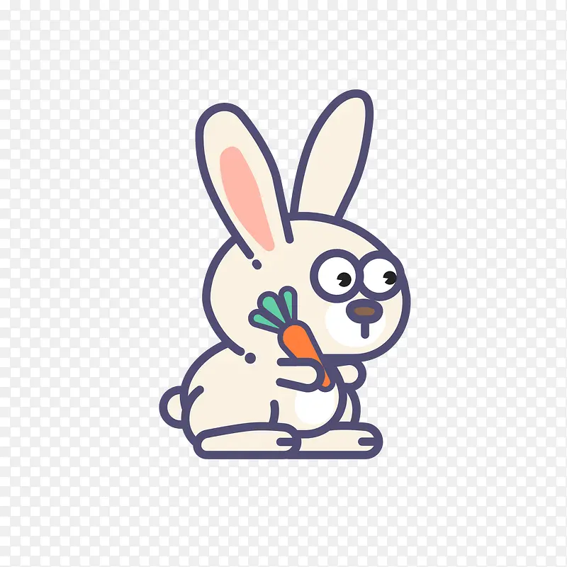 白色兔子卡通图标