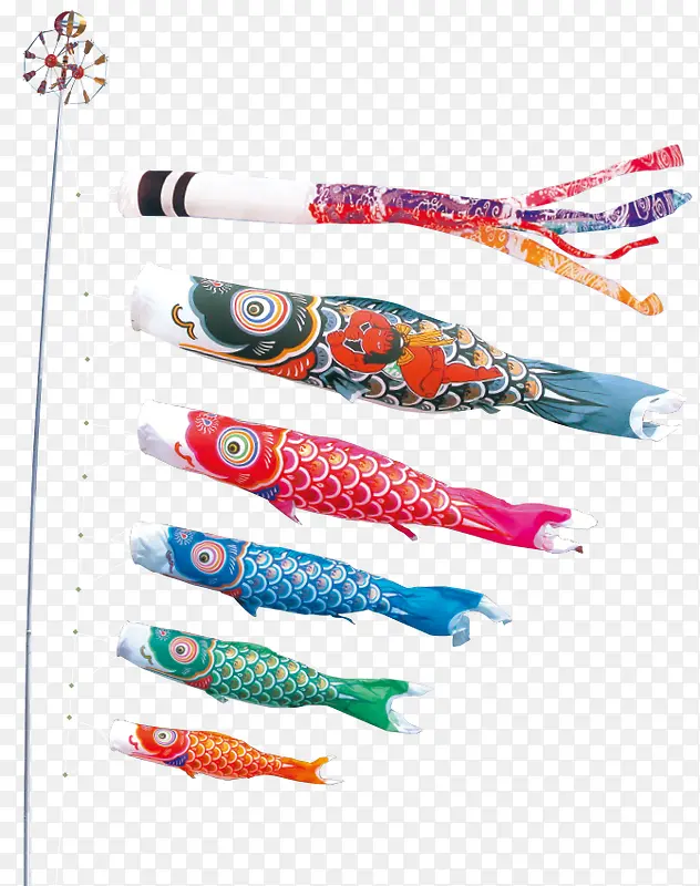 日本风彩色鲤鱼旗