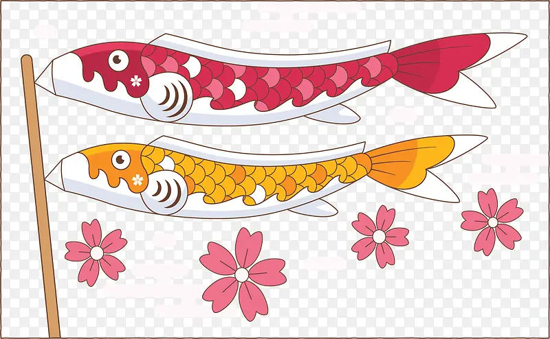 日式风格鲤鱼海报