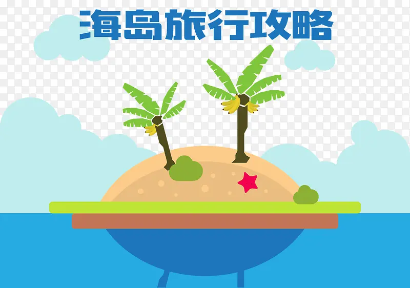 海岛旅行攻略矢量