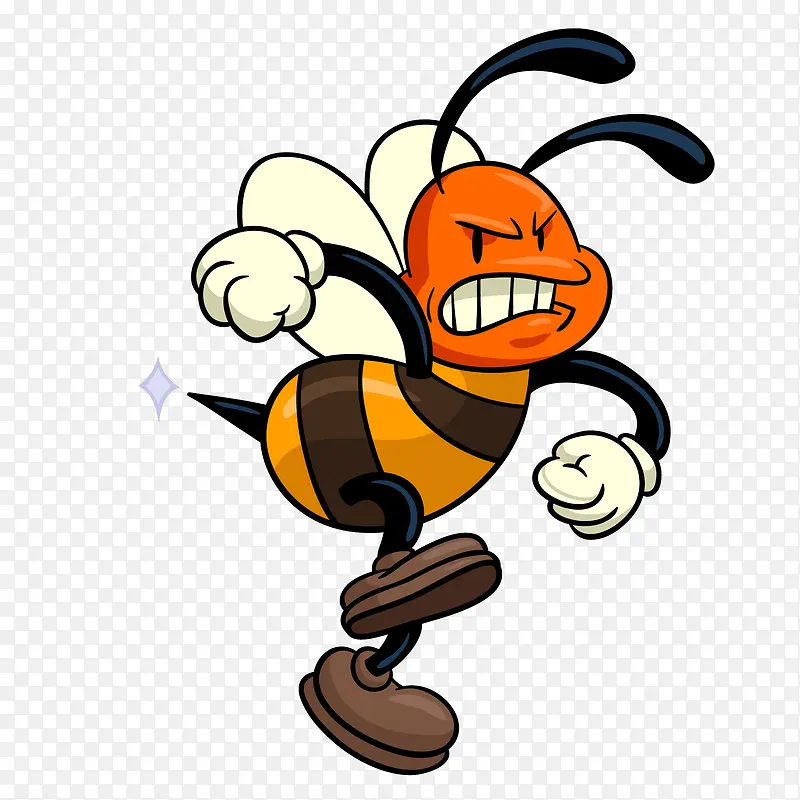 手绘生气蜜蜂动物