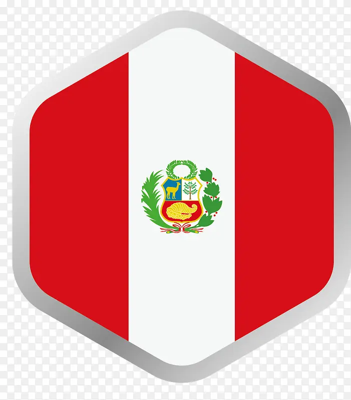 对称的六边形矢量秘鲁国旗