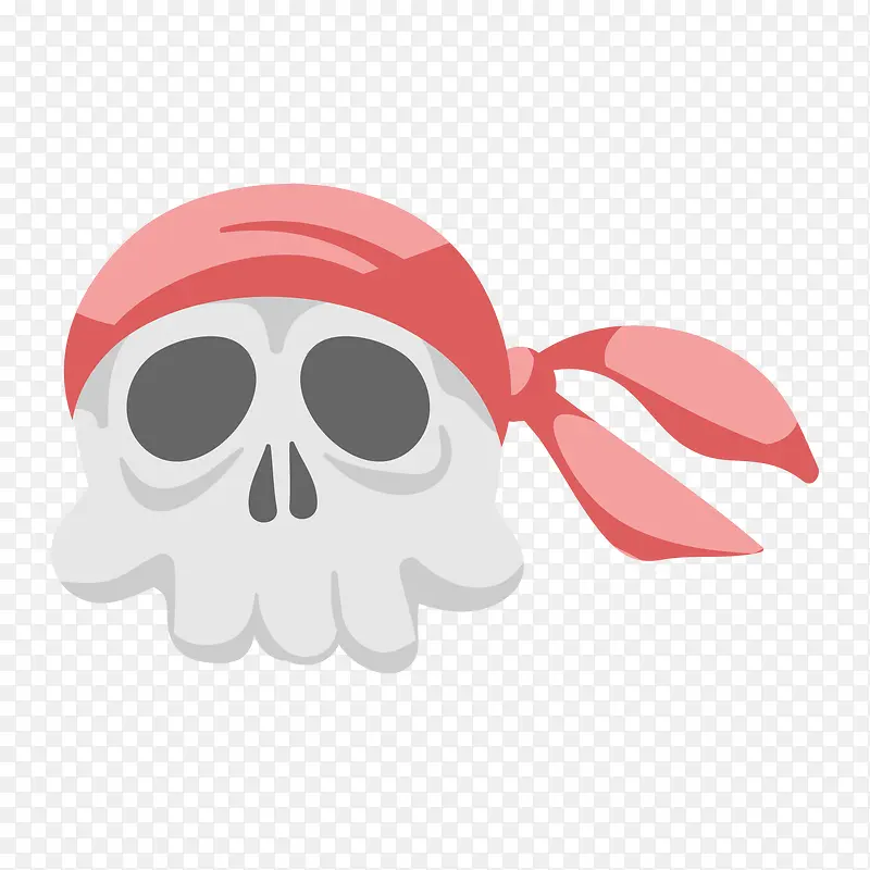 红色头巾海盗骷髅头