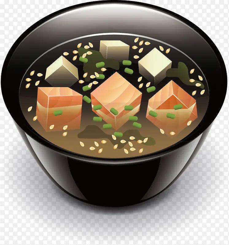 黑色大碗豆腐汤元素