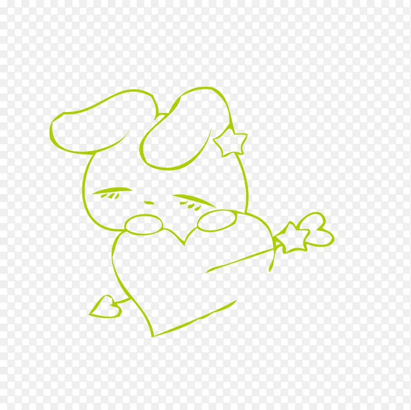 伤心的小兔子简笔画