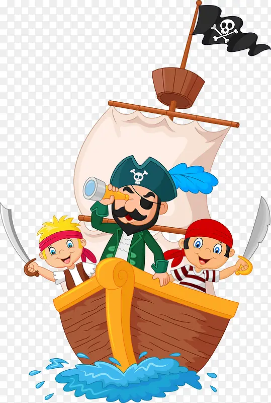 卡通矢量海盗人物免费下载