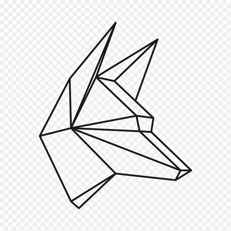 矢量几何线条狗头