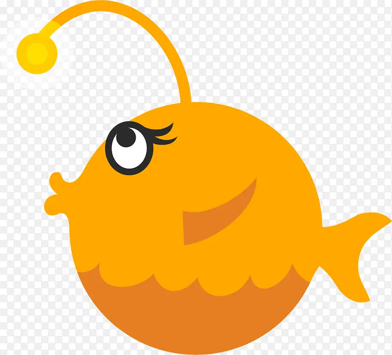 黄色卡通可爱灯笼鱼