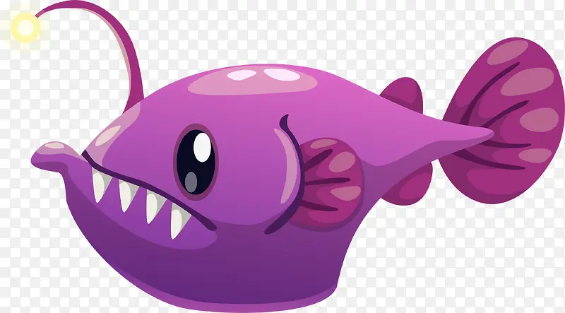 紫色卡通灯笼鱼