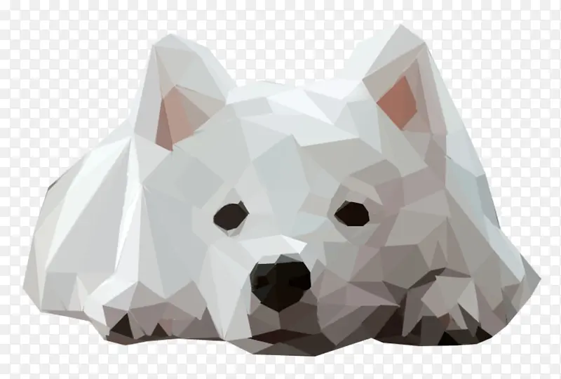 白色几何图案小狗
