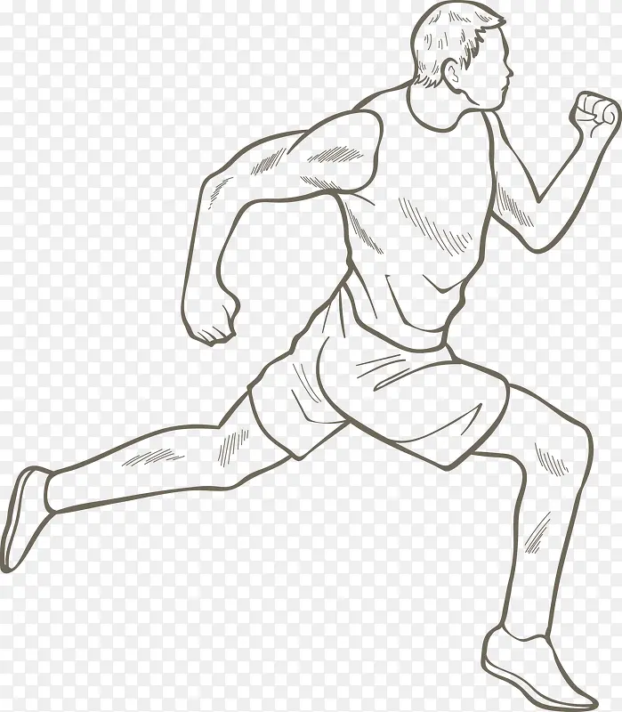 卡通手绘奔跑的男人