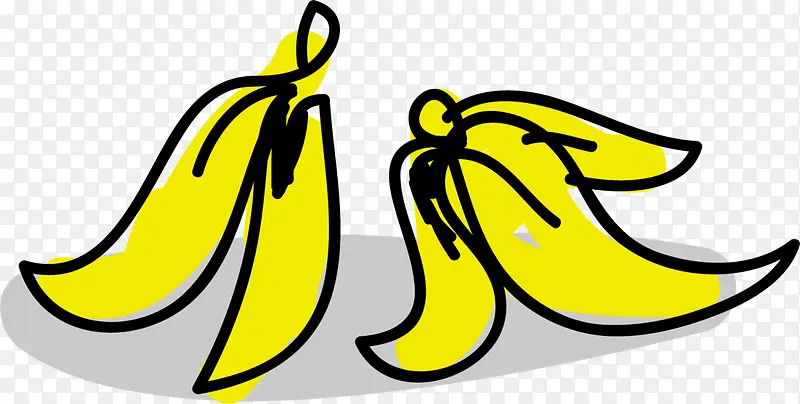黄色卡通手绘香蕉皮