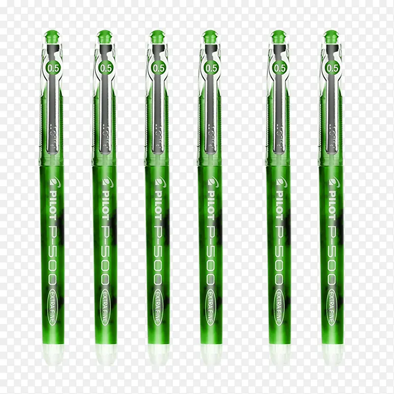 绿色6支花纹水笔