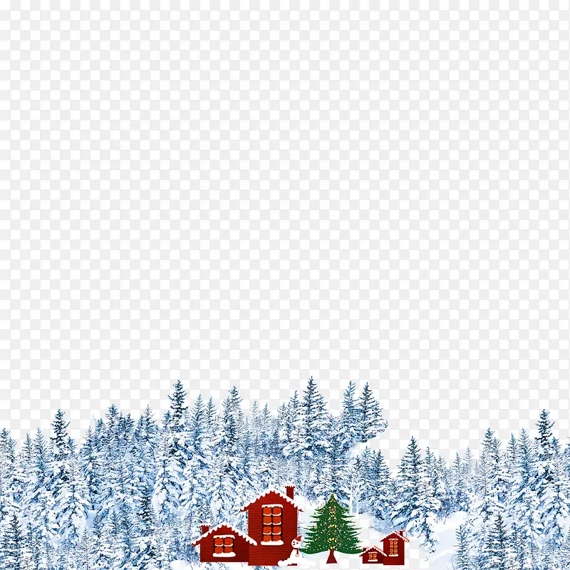 圣诞树和老房屋