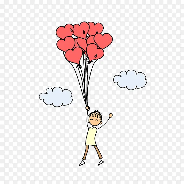 拿着爱心气球的小孩