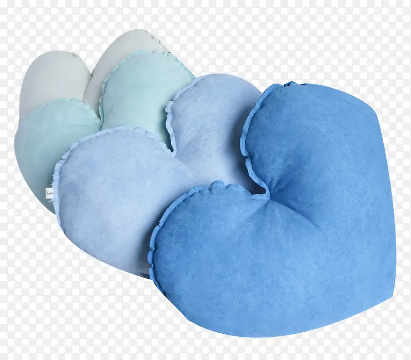 蓝色心形抱枕素材