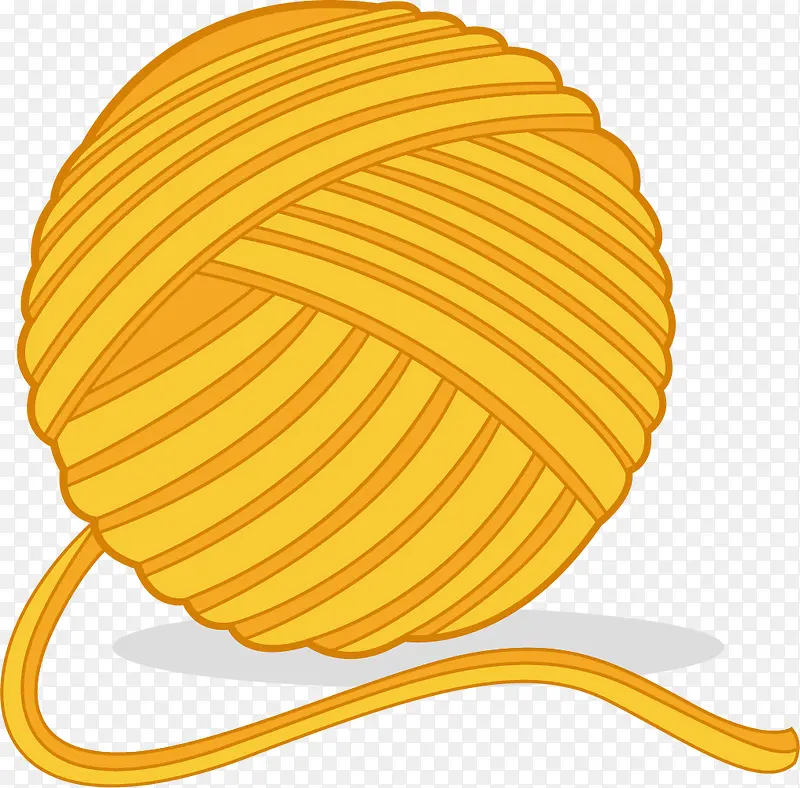 圆形缠绕黄色毛线球