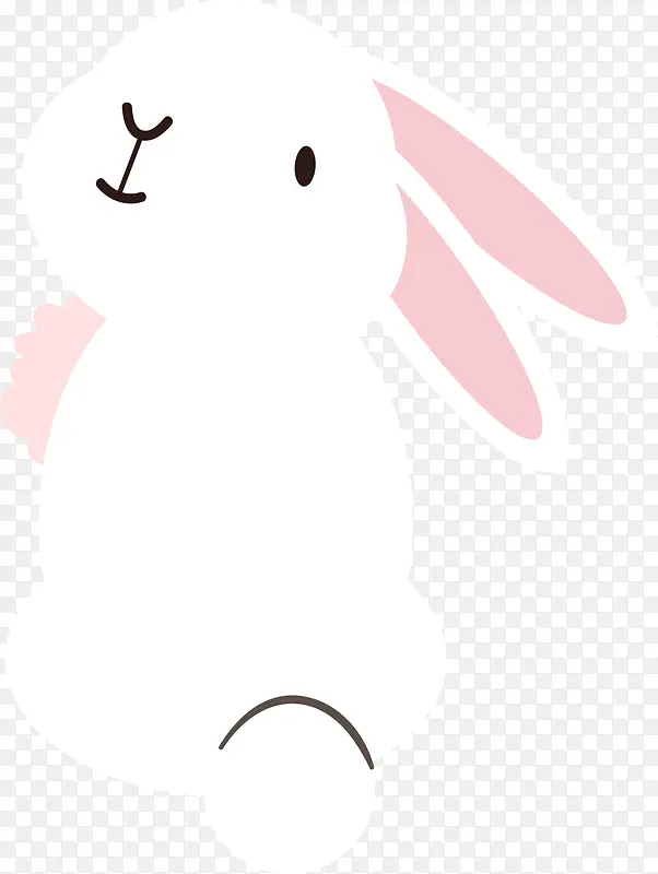 复活节呆萌白色兔子