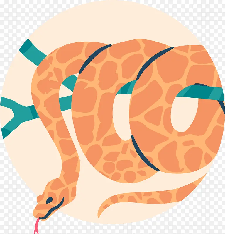 卡通动物蛇装饰图案