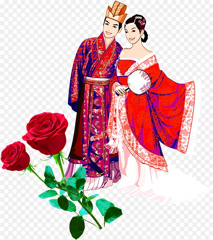 古代情侣，淘宝素材，情人节元素