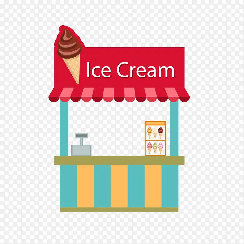 冰淇淋甜品屋矢量素材