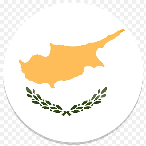 塞浦路斯平坦轮World旗肖像盘