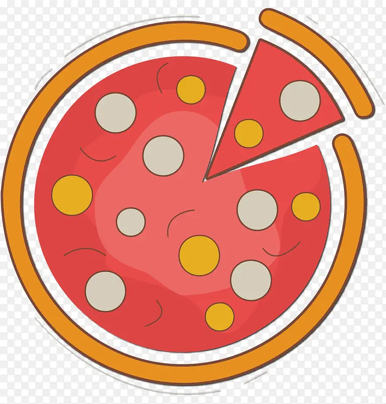粉色披萨矢量图