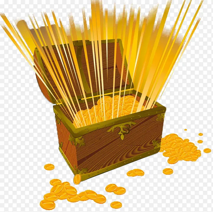 打开的魔法盒金光四射闪闪发光