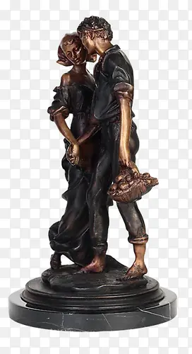 中世纪复古青铜雕少男少女雕塑