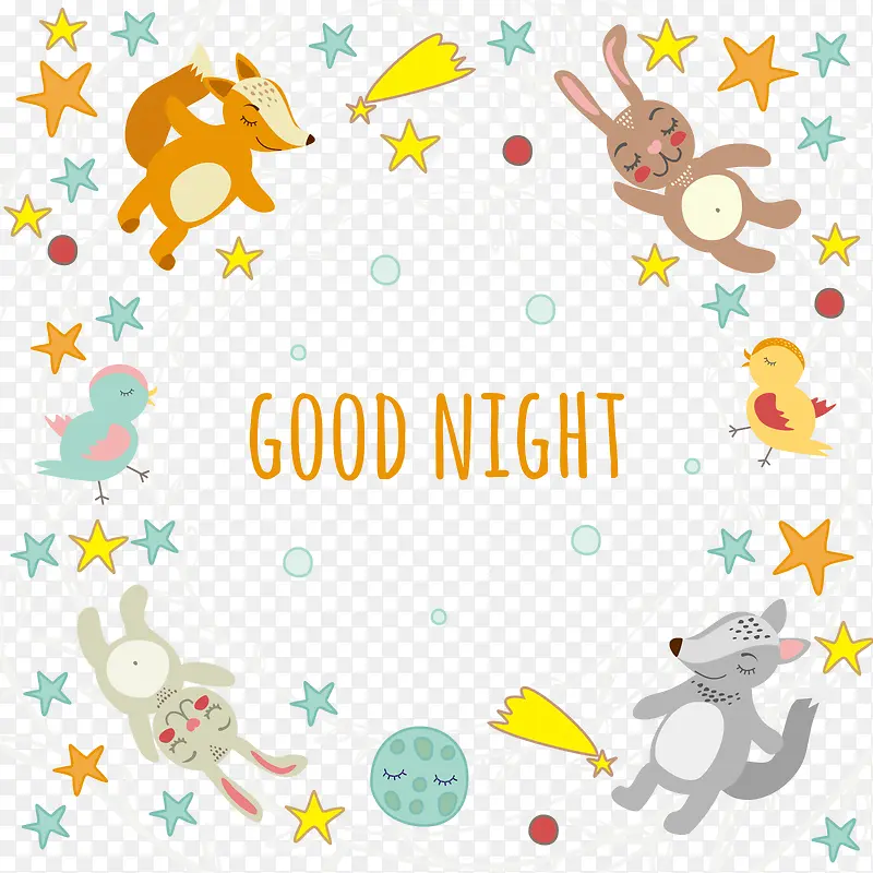 矢量good night
