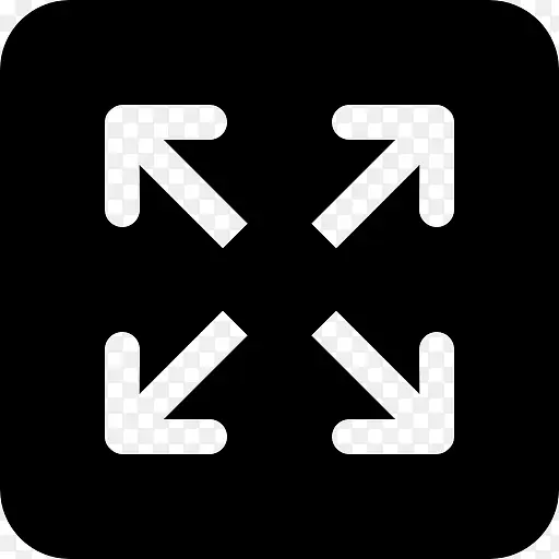 扩展按钮黑色方形接口符号图标