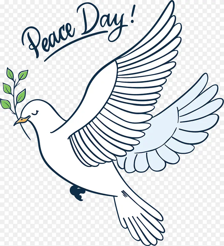 国际和平日卡通白鸽