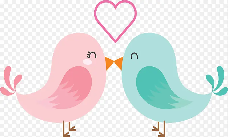 浪漫情人节接吻小鸟