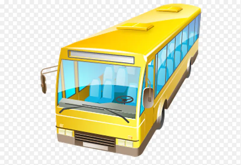 卡通黄色大公共汽车