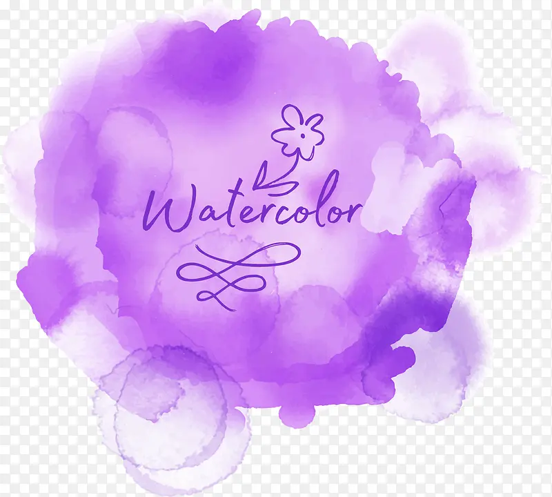 梦幻紫色水彩涂鸦